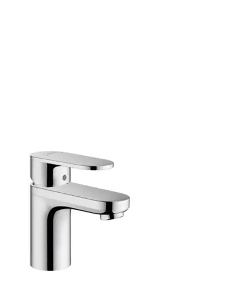 Einhebel-Waschtischmischer mit isolierter Wasserführung und Zugstangen-Ablaufgarnitur in Chrom, designed von Hansgrohe.